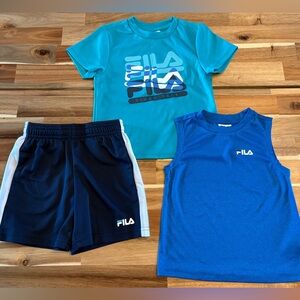 Fila Boys 3-Piece Athletic Set - Teal, Royal Blue & Navy